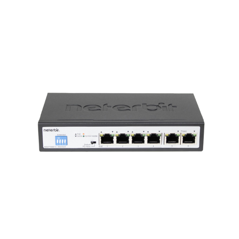 سوئیچ شبکه 4 پورت گیگابیتی نتربیت مدل NGS-F1006P-A