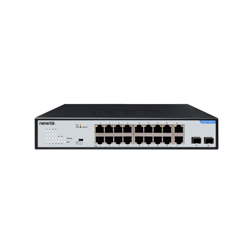 سوئیچ شبکه 16 پورت PoE نتربیت مدل NGS-F1020P-A