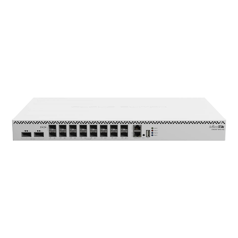 سوئیچ شبکه 16 پورت میکروتیک مدل CRS518-16XS-2XQ-RM