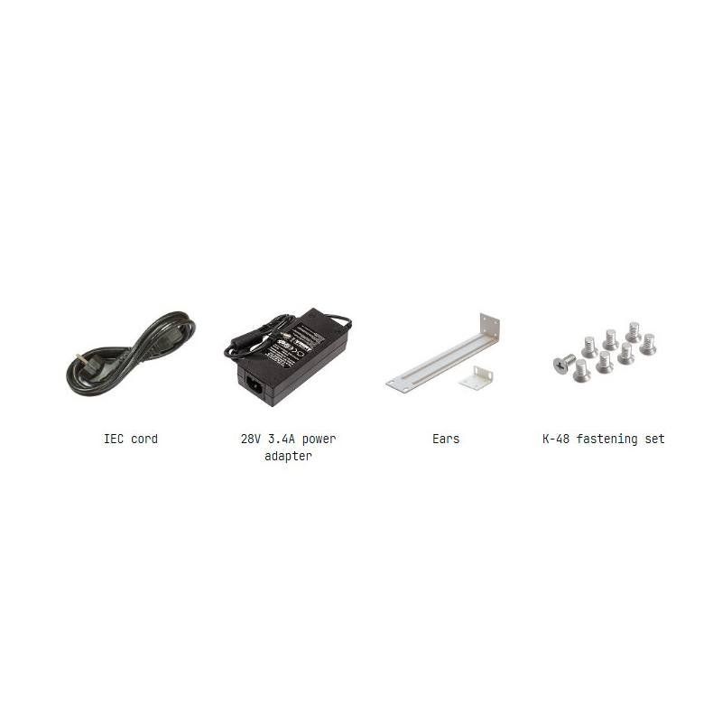 محتویات جعبه سوئیچ شبکه هوشمند میکروتیک مدل CRS112-8P-4S-IN