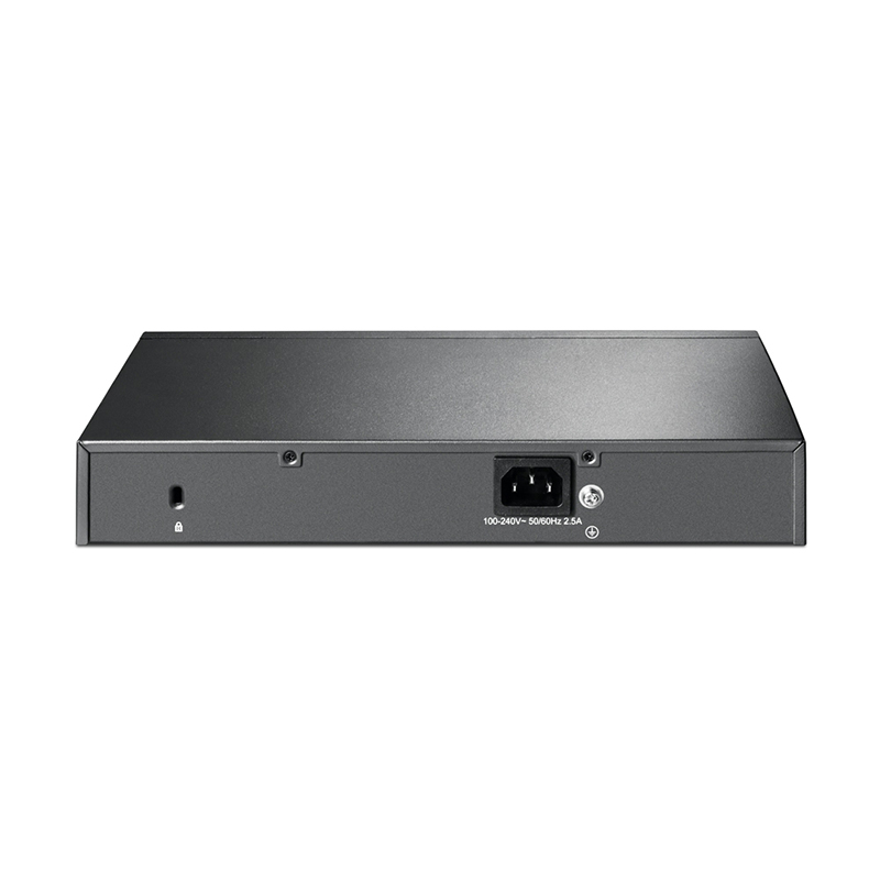 نمای پشت سوئیچ شبکه 8 پورت تی پی لینک مدل TL-SG2210MP