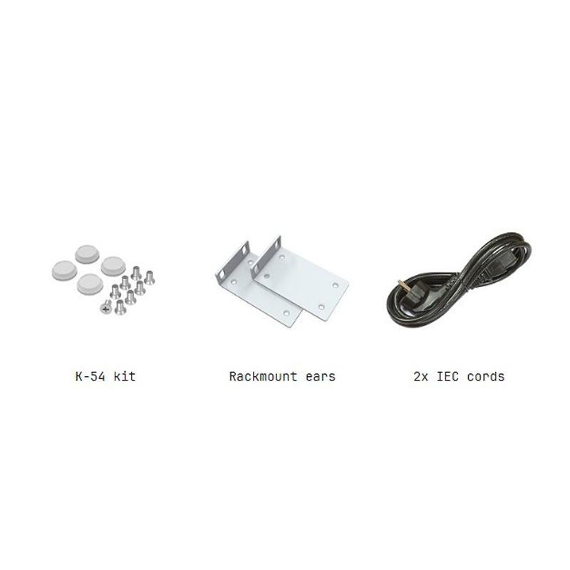 محتویات جعبه سوئیچ شبکه 28 پورت میکروتیک مدل CRS328-4C-20S-4S-RM