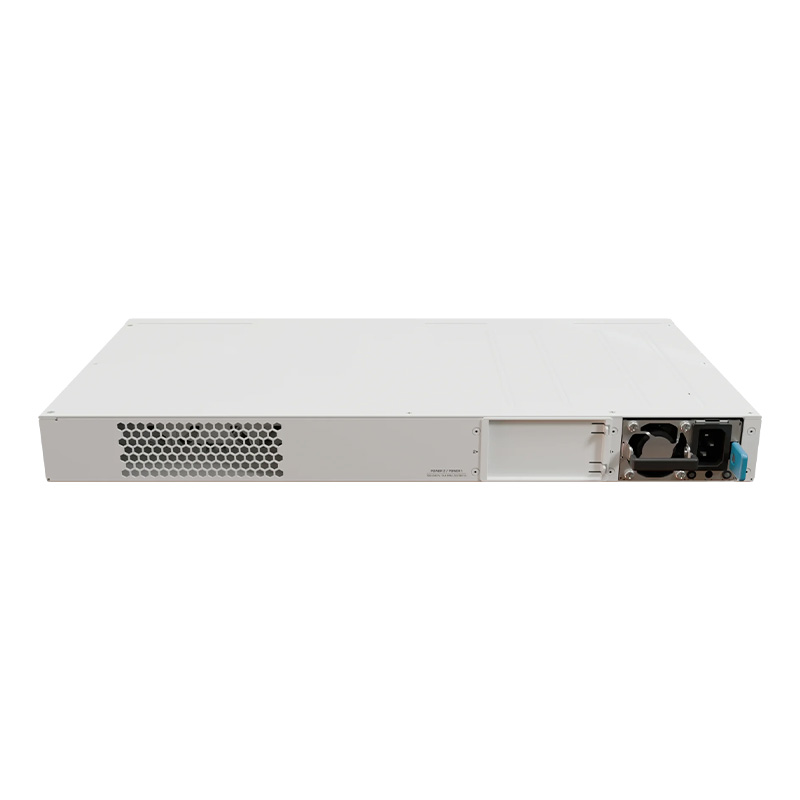 نمای پشت سوئیچ شبکه 18 پورت میکروتیک مدل CRS320-8P-8B-4S-RM
