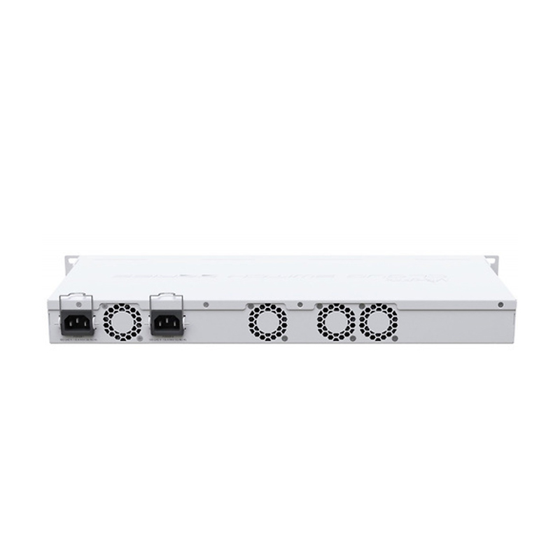 نمای پشت سوئیچ شبکه 12 پورت میکروتیک مدل CRS312-4C-8XG-RM