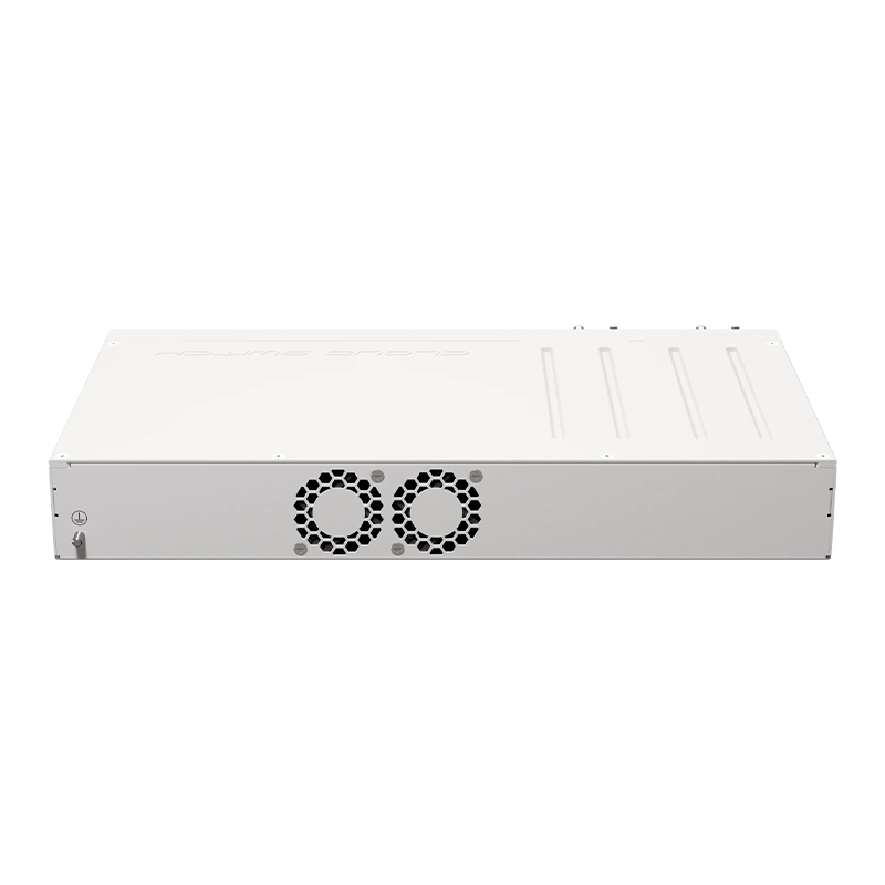 نمای پشتی سوئیچ شبکه 10 پورت میکروتیک مدل CRS510-8XS-2XQ-IN