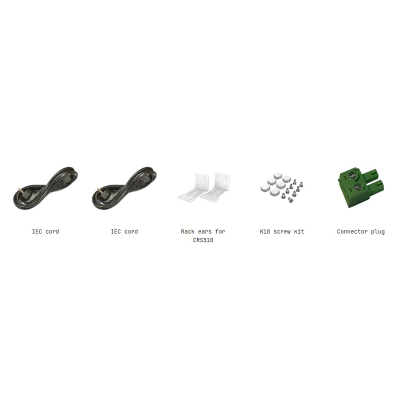 محتویات جعبه سوئیچ شبکه 10 پورت میکروتیک مدل CRS510-8XS-2XQ-IN