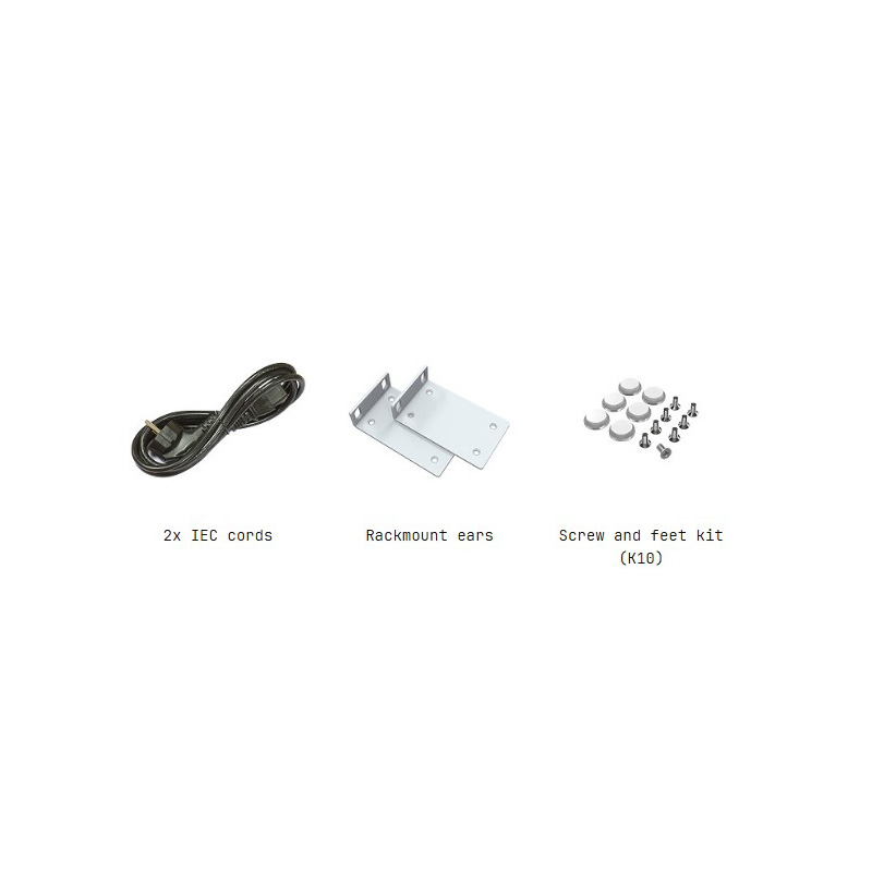محتویات جعبه سوئیچ شبکه 26 پورت میکروتیک مدل CRS326-4C-20G-2Q-RM