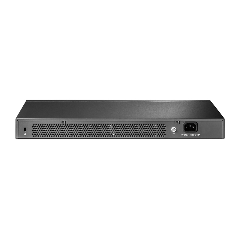 نمای پشت سوئیچ شبکه 28 پورت مدیریتی تی پی لینک مدل TL-SG3428X